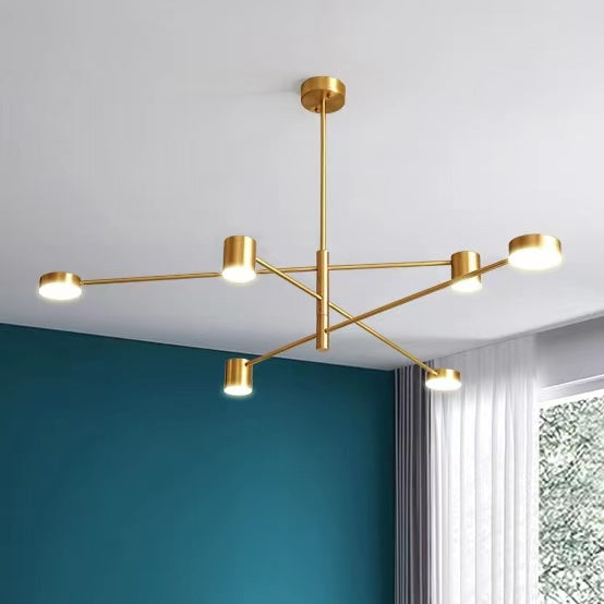 Staggered Brass Led 6/10-Lights Chandelier For Dining Room Or Bedroom
