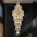Long Crystal Staircase Chandelier Large Foyer Living Room Entryway Ceiling Light Fixture