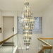 Luxury Foyer Staircase K9 Crystal Chandelier Long Ceiling Lighting Fixture For Living Room Hall