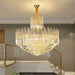 Luxury Hotel Hallway Ceiling Lighting Fixture Tiered Round Crystal Chandelier D47.2"