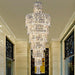 Luxury Large Crystal Chandelier For Hight Ceiling Living Room Long Staircase Light Fixture