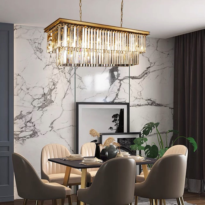 Lampadario di cristallo di rame puro di lusso Lampada da soffitto moderna per soggiorno