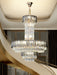 Luxury Restaurant/ Hotel Chandelier Foyer Duplex High Ceiling Light Fixture For Staircase And Living Room In Gray/ Amber/ Blue Trimmed