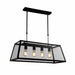 Modern Black Cage Style Glass Lamp Shade Pendant Light 4 Lights