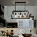 Modern Black Cage Style Glass Lamp Shade Pendant Light 3 Lights