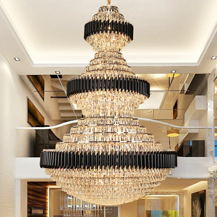 Lyfairs  free shipping global newest and good quality light fixture of all kinds customization D 70.9'' * H 102.4'' huge fancy stunning crystal chandelier for high ceiling