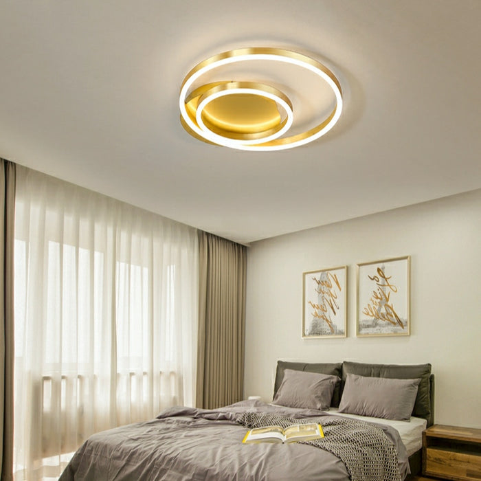 Modern Minimalism Simplist Round Hoop Rings Lighting Fixture Ring Flush Mounted Ceiling Chandelier For Living room Walk-in Closet Café Low Ceiling Dining room
