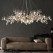 New Style Extra Large Brass Branch Chandelier Light Crystal Drops Pendant Lamp For Living/ Dining Room