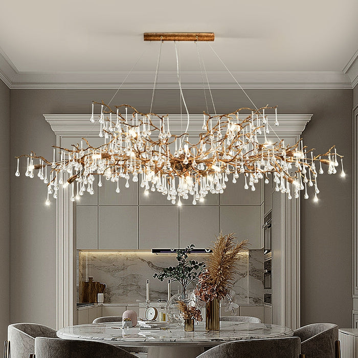 New Style Extra Large Brass Branch Chandelier Light Crystal Drops Pend —  Lyfairs