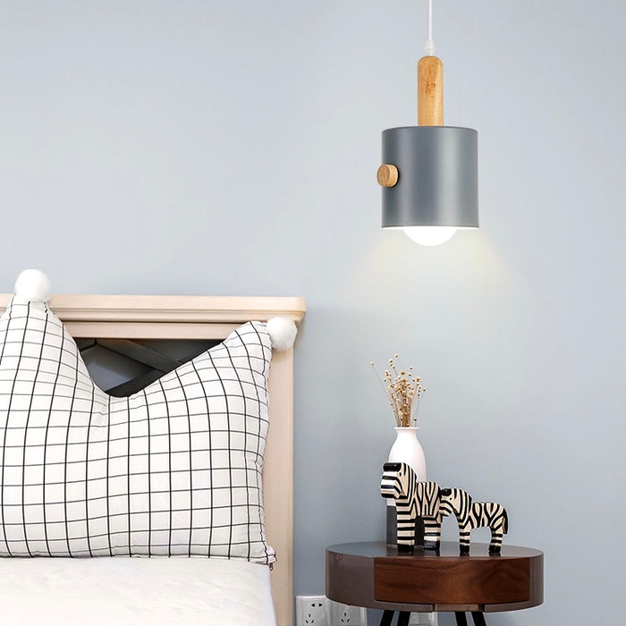 Lámpara de techo de madera con colgantes de estilo nórdico para comedor o dormitorio pequeño 
