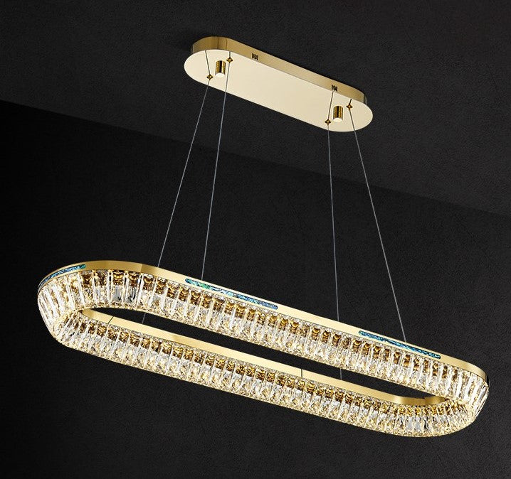 Lámpara de araña de arte cristalino de concha multicapa creativa de lujo ligera para sala de estar/comedor