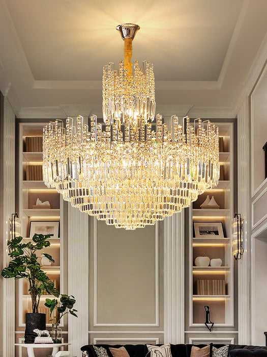 Large Luxury Multi-layer Crystal Chandelier for Living Room/ Staircase/ Foyer/ Villa