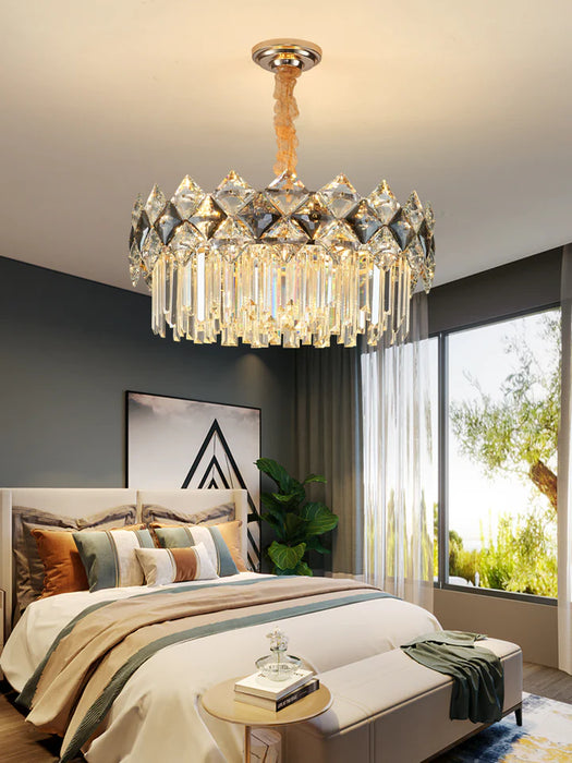 Modern Luxury Tiered Transparent Crystal Chandelier Suit for Living/Dining Room/Bedroom, art designer, round,oval