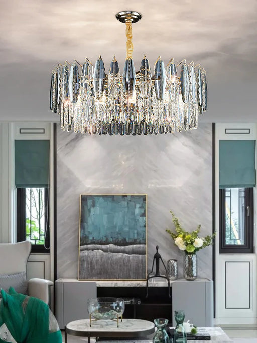 Modern Minimalist Art Designer Light Luxury Round Crystal Chandelier for Dining/ Living Room