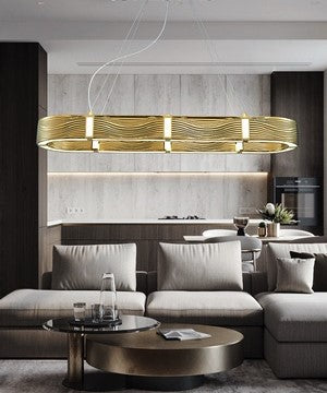 2023 New Nordic Light Luxury Chrome/Gold 0-shaped Chandelier for Living/Dining Room