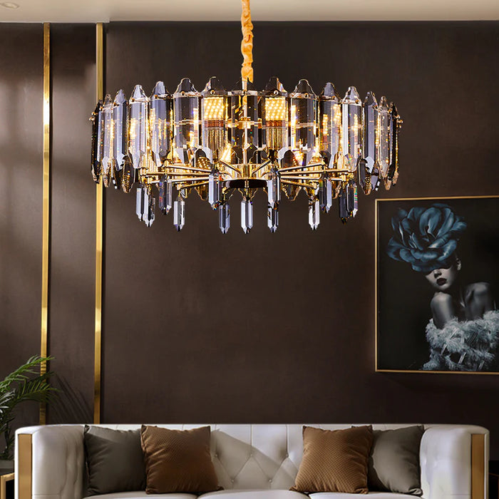 Modern Gold Elegant Transparent Crystal Chandelier Suit for Dining/Living Room,art designer, round