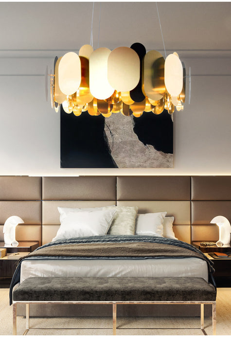 Modern Minimalist Fashion Round Metal Chandelier for Living Room/ Bedroom /Dining Room
