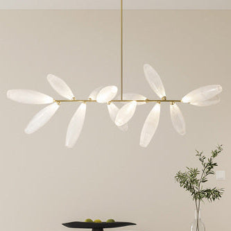 linear, rice-shaped, shining, chandelier, pendants , living room., dining room, iron, minimalist,