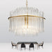 crystal rod, living room, dining room, modern, Nordic, simple, gold,chandelier, 