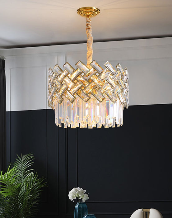 Post-modern Light Luxury Fence Crystal Chandelier Suit for Living/Dining Room , round,art design, oval, shining,bedroom