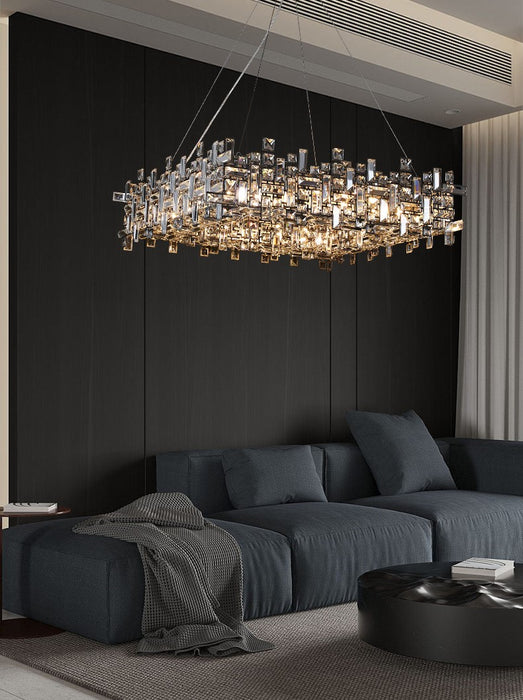Nuevo Lámpara de araña de cristal de lujo de diseño dúplex de Villa de lujo de estilo italiano para comedor/sala de estar/dormitorio