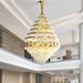 Extra Large D59.1"*H86.6"/ 94 Lights Customization Honeycomb Shaped Ceiling Chandelier Fancy Crystal Light Fixture For Hotel Villa Foyer Staircase/ Entryway In Gold Finish