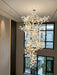 Porcelainous Leaves Twig Chandelier Tree Branch Shaped Pendant Light For High Ceiling Living Room Hotel Hall