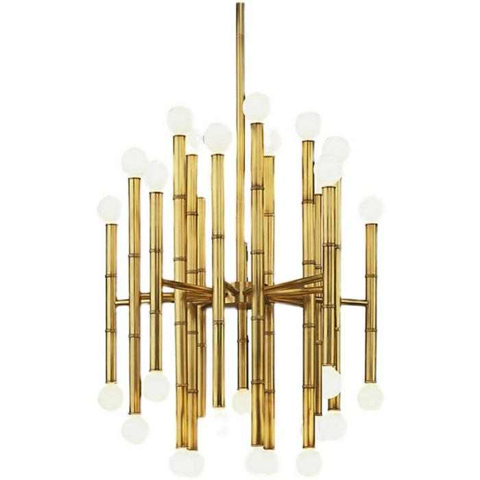 Lámpara lineal de estilo postmoderno de bambú para sala de estar, luz de techo para mesa de comedor con diseño de hierro Dios