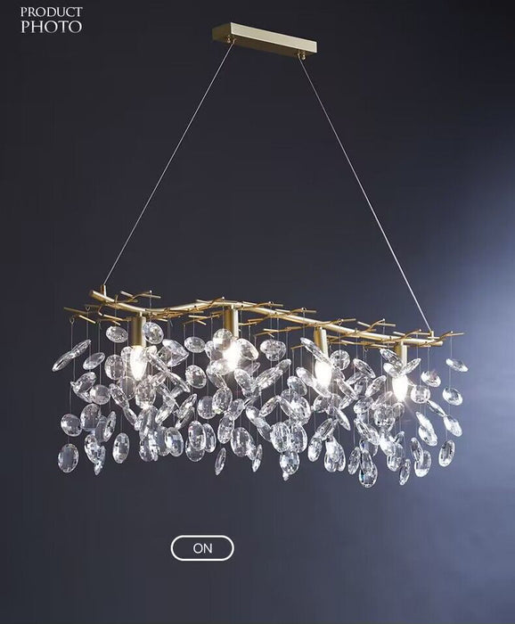 Nuevo Candelabro de cristal de lujo con luz romántica de flores para dormitorio/sala/comedor