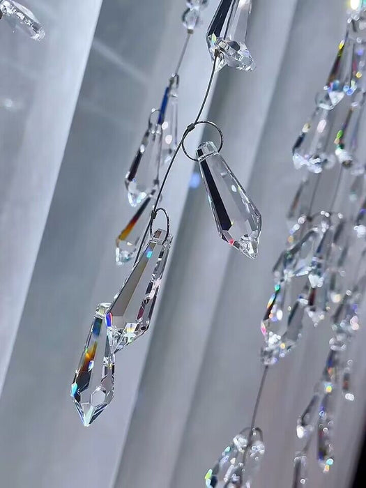 Lámpara de araña de cristal larga con borlas de lujo, luz creativa moderna, modelos de diseño, accesorio de iluminación para mesa de comedor/Bar, novedad de 2023