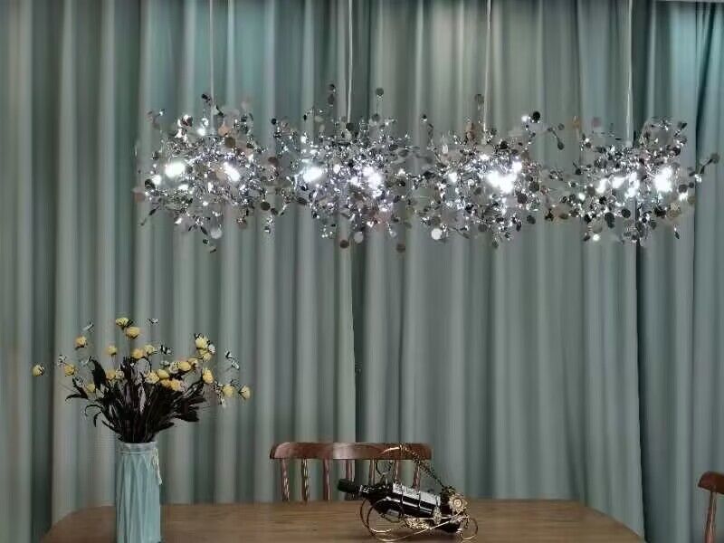 Lampadario decorativo nordico moderno e creativo in acciaio inossidabile, sala da pranzo/soggiorno/bar/caffetteria