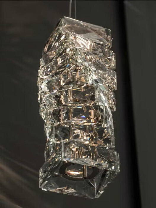 Lámpara de noche colgante de diamante para mesita de noche/mesa de comedor de cristal moderna para decoración de dormitorio