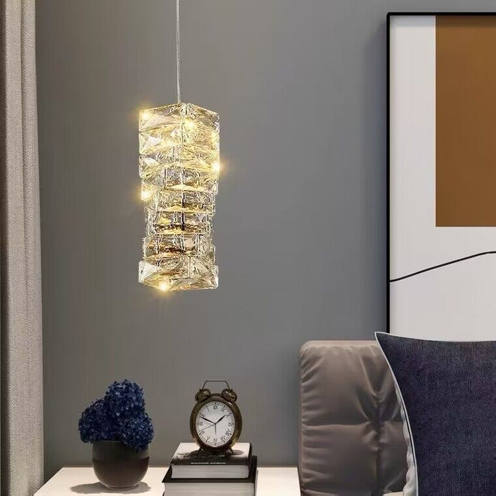Modern Crystal Bedside/ Dining Table Light Diamond Pendant Night Lamp For Bedroom Decoration