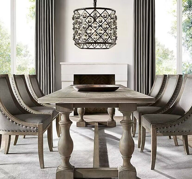 Post-modern Raindrop Crystal Chandelier Rectangle/Round Light Fixture for Living Room/Dining Table