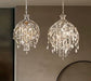 chandelier,chandeliers,branch,leaves,crystal pendant,chain,raindrop,chrome