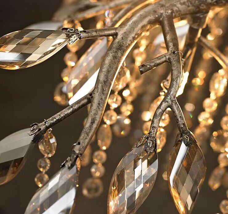 Nuevo Lámpara colgante de cristal de rama de lujo, accesorio de iluminación para comedor/sala de estar, arte creativo de diseñador,