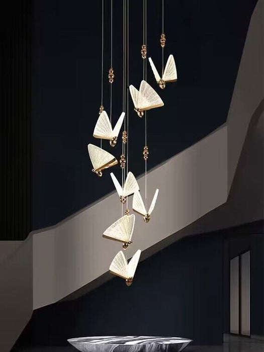 Extra Large Light Luxury Art Butterfly Pendant Chandelier for Bedroom/Dining Room/Staircase