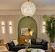 chandelier,chandeliers,round,ball,sphere,crystal,metal,light luxury,vintage style,living room/dining room/entryway