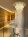 extra large, oversized, luxury, crystal, stainless steel, staircase,spiral,cascade, modern, chandelier, duplex building, China, shining