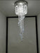 extra large, oversized, luxury, crystal, stainless steel, staircase,spiral,cascade, modern, chandelier, duplex building, China, shining