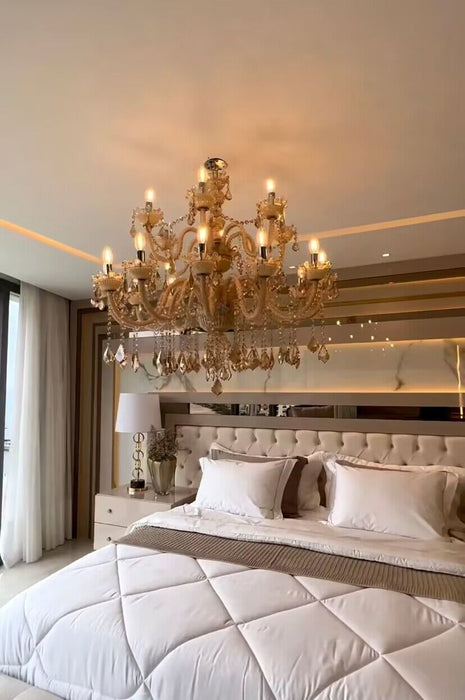 European Luxury Living Room Crystal Chandelier Vintage Candle Chandelier Dining Room Decorative Light Fixture