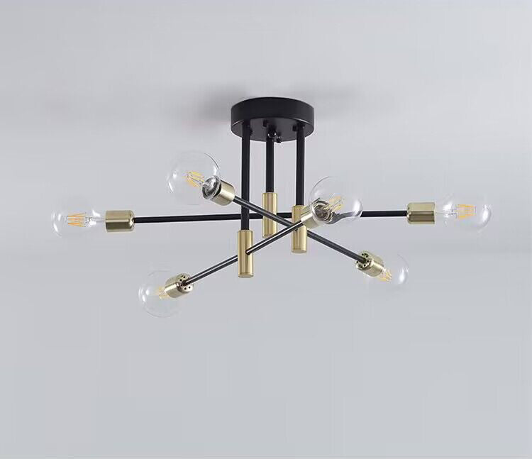 Lámpara de techo de cristal creativa nórdica moderna, lámpara colgante Sputnik de diseño de 4/6/8 luces para sala de estar/dormitorio/comedor