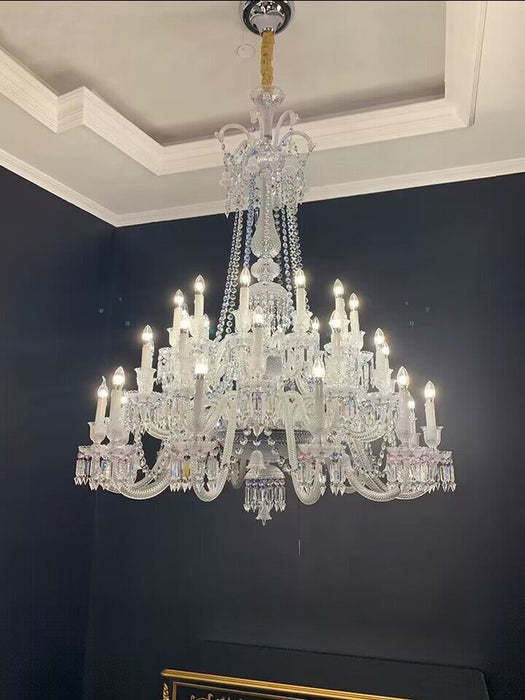 European-style Luxury Colorful Candle Crystal Oversized Chandelier Art Branch Designer Foyer/Staircase Light Fixture