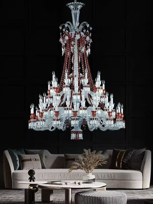 European-style Luxury Colorful Candle Crystal Oversized Chandelier Art Branch Designer Foyer/Staircase Light Fixture