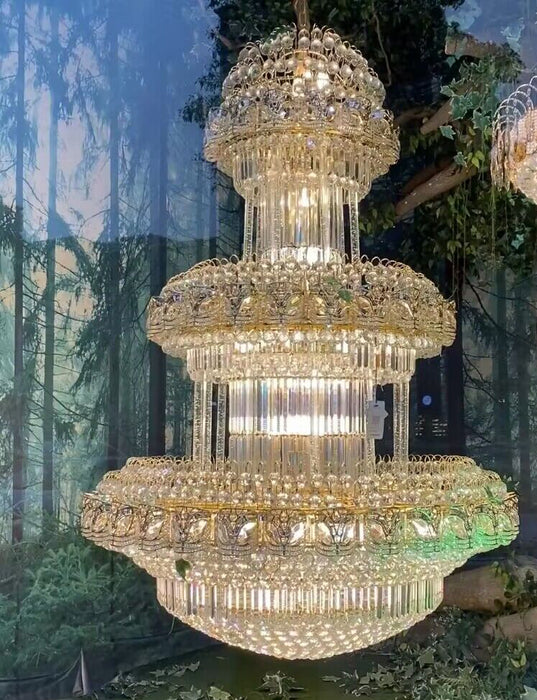 Oversized 3-tiered Art Empire Crystal Chandelier Traditional Luxury Foyer/Hallway Ceiling Light Fixture