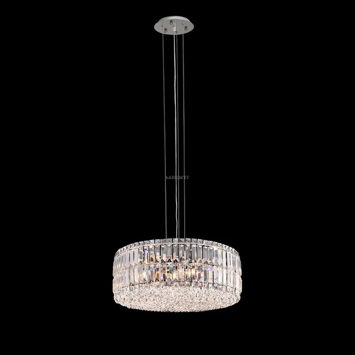 Set moderno di lampadari di cristallo rotondi/rettangolari con soffitto in argento per lampada decorativa per soggiorno/sala da pranzo/camera da letto
