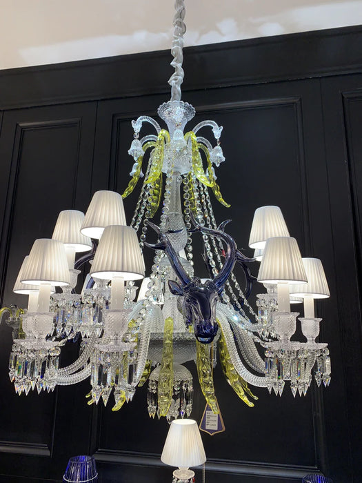 2023 New Candle Branch Crystal Chandelier Traditional Colorful Artistic Designer Light Fixture for Living Room/Dining Room , luxury, light fixture, shining ,amazing, Deer head