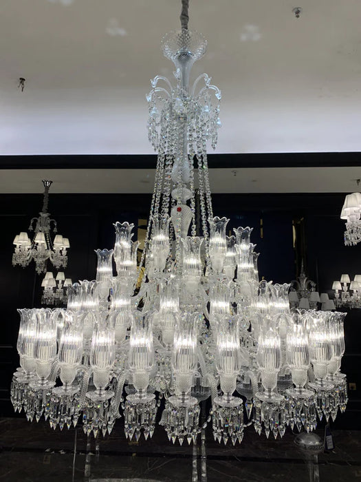 Extra Large French-style Romantic Flower Branch Art Crystal Chandelier Multi-layers Chrome Crystal Light for Big Foyer/Staircase/Hallway ,shining, delicate,noble