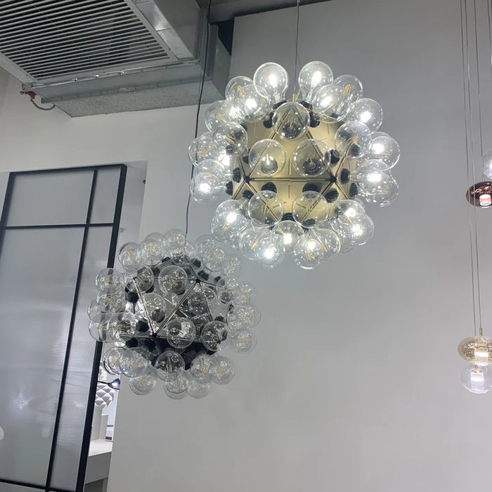 Lámpara de araña de bola de cristal creativa de diseñador italiano, accesorio de iluminación para pasillo/entrada/escalera de diente de león escandinavo