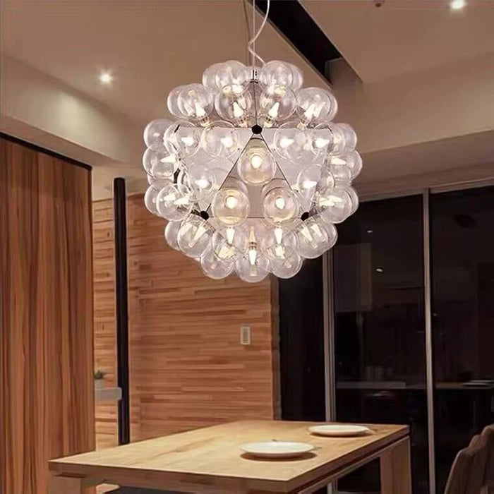 Lampadario creativo a sfera in vetro di design italiano, lampadario scandinavo con dente di leone per corridoio/ingresso/scala